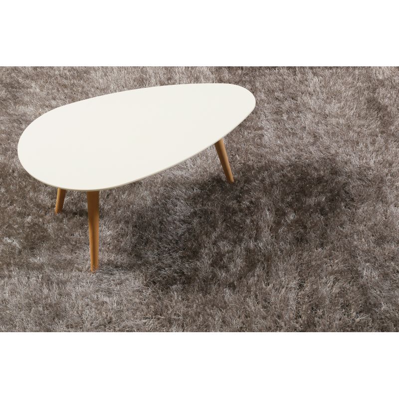 Tapis de salon tissé en polyester City Glam gris