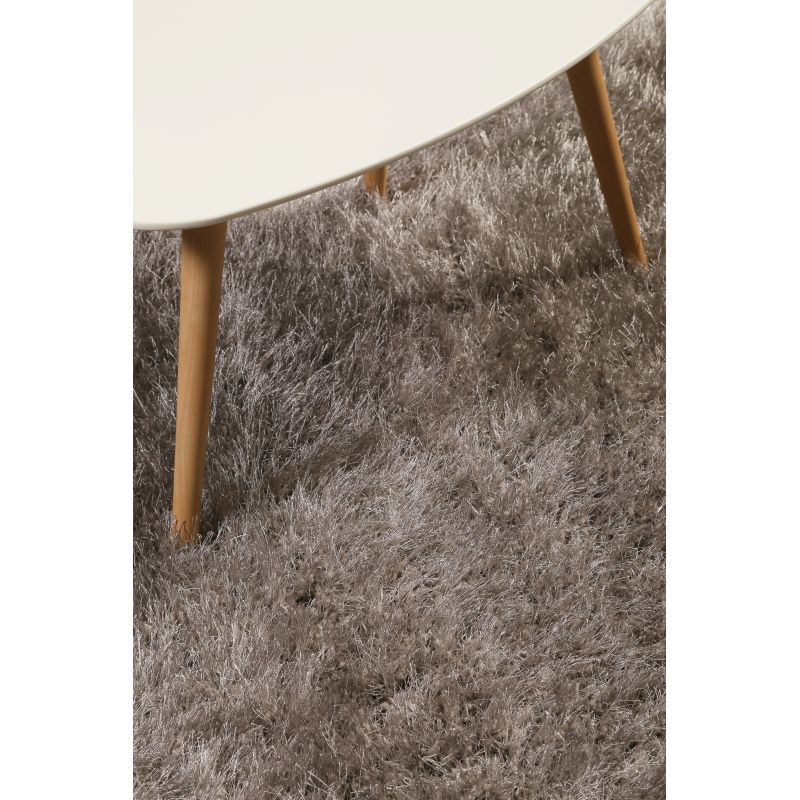 Tapis de salon tissé en polyester City Glam gris