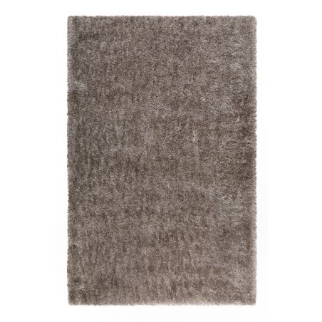 Tapis de salon tissé en polyester City Glam gris