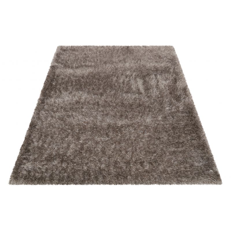 Tapis de salon tissé en polyester City Glam gris