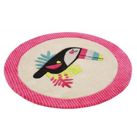 Tapis d'enfant en polyester E-Toucan rond rose Tapis d'enfant en polyester E-Toucan rond rose