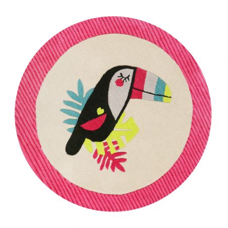 Tapis d'enfant en polyester E-Toucan rond rose Tapis d'enfant en polyester E-Toucan rond rose