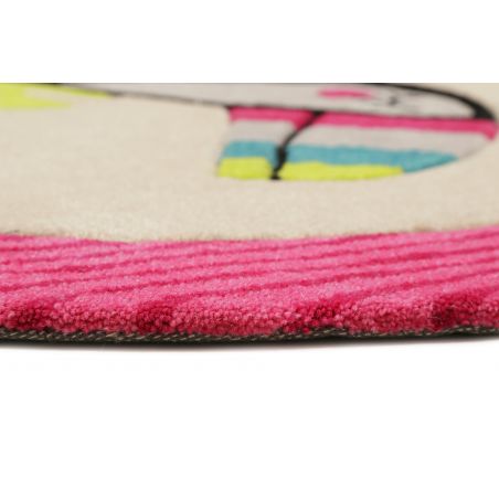 Tapis d'enfant en polyester E-Toucan rond rose Tapis d'enfant en polyester E-Toucan rond rose