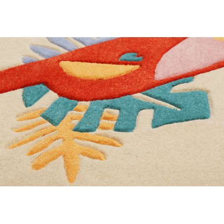 Tapis d'enfant en polyester E-Toucan rond bleu Tapis d'enfant en polyester E-Toucan rond bleu
