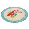 Tapis d'enfant en polyester E-Toucan rond bleu Tapis d'enfant en polyester E-Toucan rond bleu