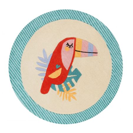 Tapis d'enfant en polyester E-Toucan rond bleu Tapis d'enfant en polyester E-Toucan rond bleu