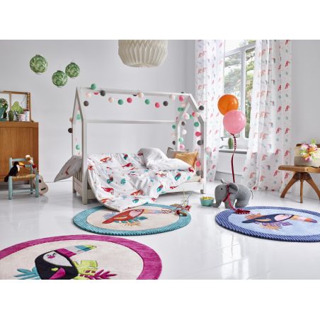 Tapis d'enfant en polyester E-Toucan rond bleu Tapis d'enfant en polyester E-Toucan rond bleu
