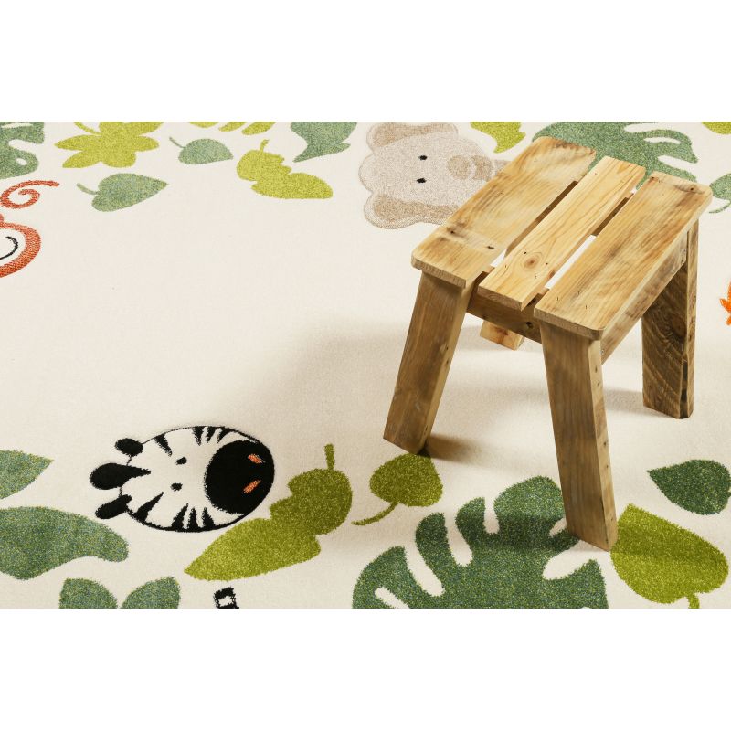 Tapis d'enfant en polypropylène Safari vert