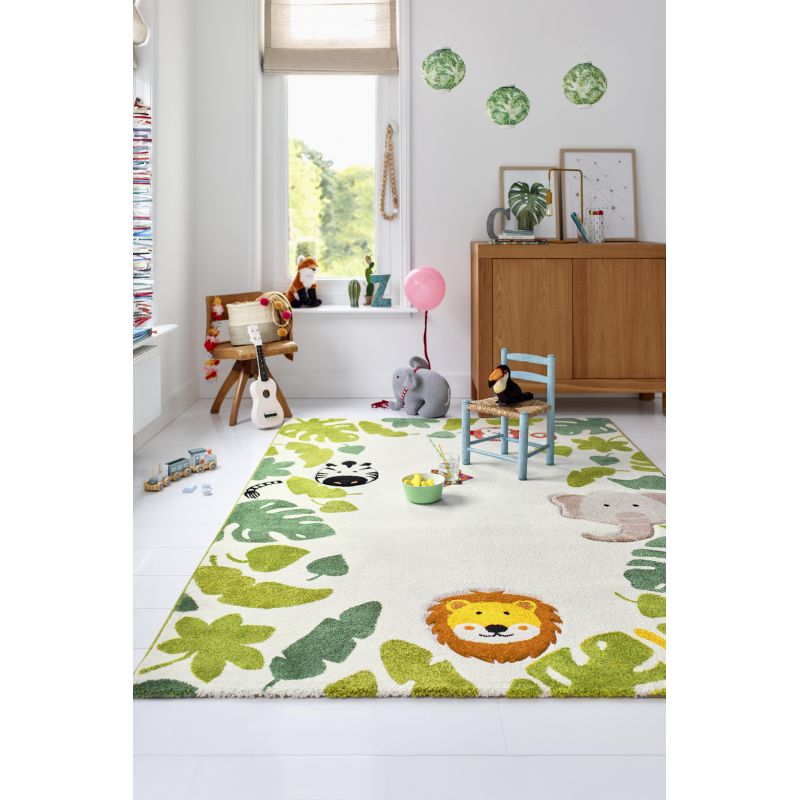 Tapis d'enfant en polypropylène Safari vert