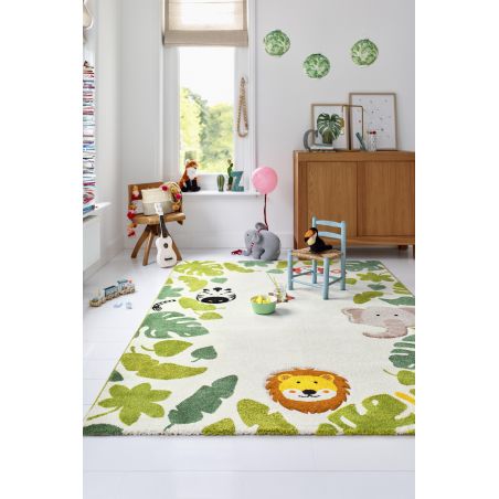 Tapis d'enfant en polypropylène Safari vert Tapis d'enfant en polypropylène Safari vert