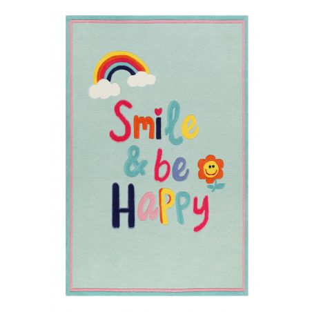 Tapis de chambre tufté main en polyester Happy Me Bleu pastel Tapis de chambre tufté main en polyester Happy Me Bleu pastel