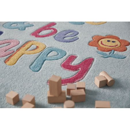 Tapis de chambre tufté main en polyester Happy Me Bleu pastel Tapis de chambre tufté main en polyester Happy Me Bleu pastel