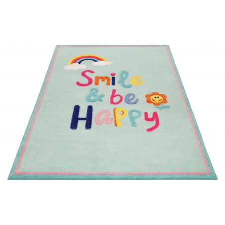 Tapis de chambre tufté main en polyester Happy Me Bleu pastel Tapis de chambre tufté main en polyester Happy Me Bleu pastel
