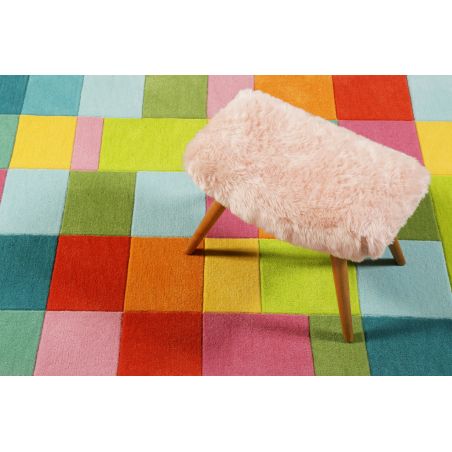 Tapis de chambre tufté main en polyester Flip Da Hip multicolore Tapis de chambre tufté main en polyester Flip Da Hip multicolore