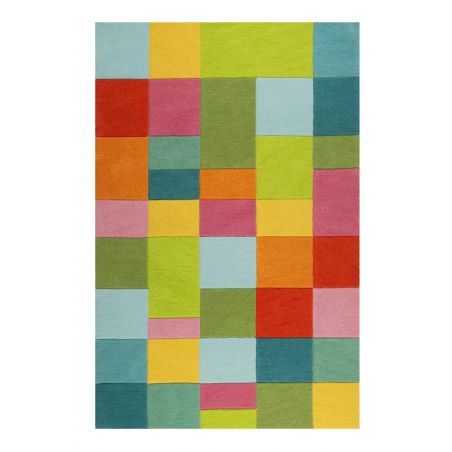 Tapis de chambre tufté main en polyester Flip Da Hip multicolore Tapis de chambre tufté main en polyester Flip Da Hip multicolore