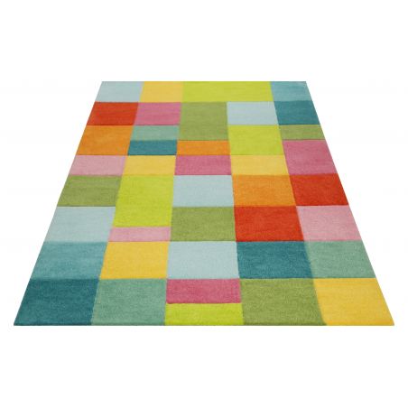 Tapis de chambre tufté main en polyester Flip Da Hip multicolore Tapis de chambre tufté main en polyester Flip Da Hip multicolore