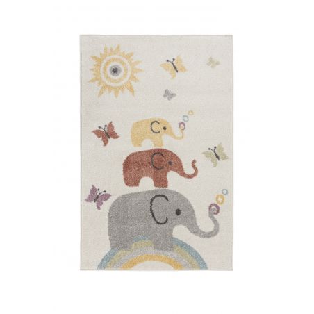 Tapis enfant en polypropylène Elephants multicolore Tapis enfant en polypropylène Elephants multicolore