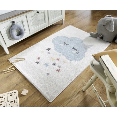 Tapis enfant en polypropylène Nuage bleu Tapis enfant en polypropylène Nuage bleu