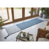 Tapis de couloir en laine bleu et ivoire