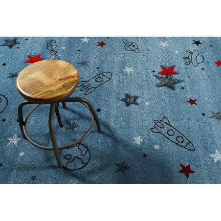 Tapis pour enfant en polypropylène Yoda bleu Tapis pour enfant en polypropylène Yoda bleu