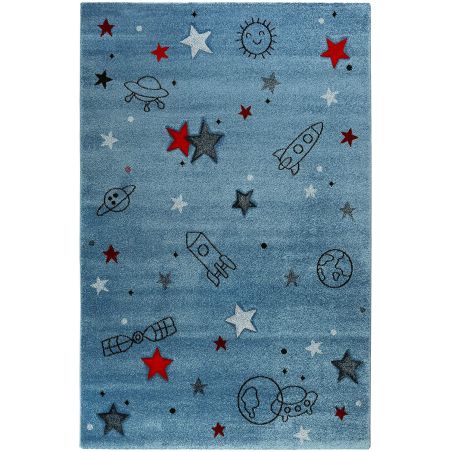 Tapis pour enfant en polypropylène Yoda bleu Tapis pour enfant en polypropylène Yoda bleu