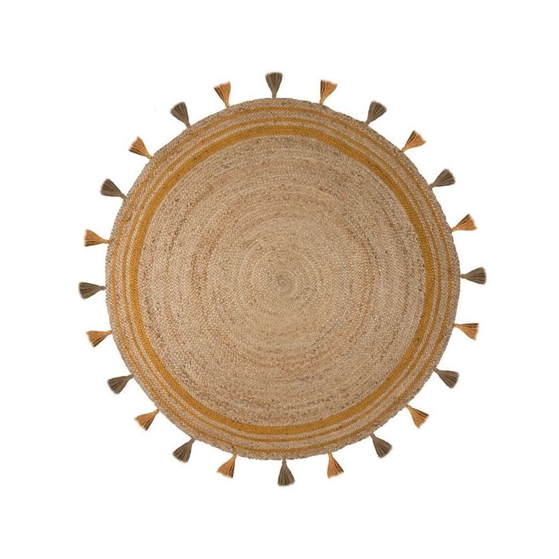 Tapis d'entrée en jute Lunara Rond Ochre