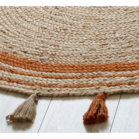 Tapis d'entrée en jute Lunara Rond Orange Tapis d'entrée en jute Lunara Rond Orange