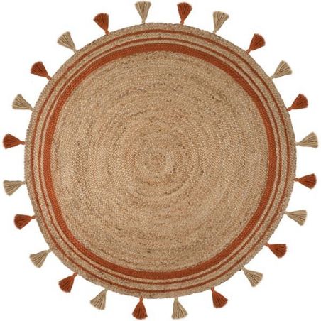 Tapis d'entrée en jute Lunara Rond Orange Tapis d'entrée en jute Lunara Rond Orange
