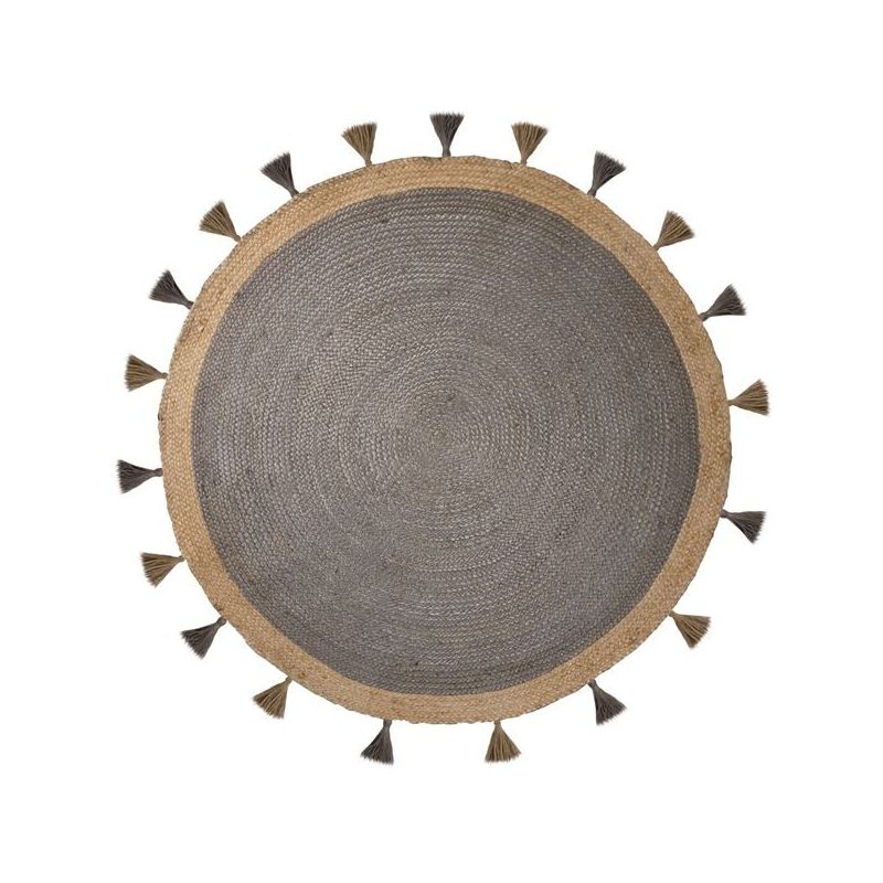 Tapis d'entrée en jute Lunara Rond Gris