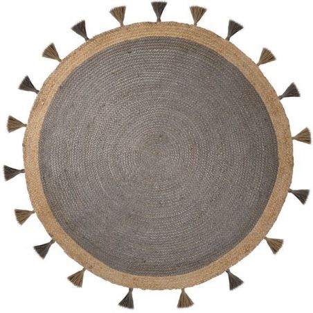 Tapis d'entrée en jute Lunara Rond Gris Tapis d'entrée en jute Lunara Rond Gris