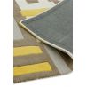 Tapis en laine tufté main écru gris taupe et jaune moutarde Lines Tapis en laine tufté main écru gris taupe et jaune moutarde Lines