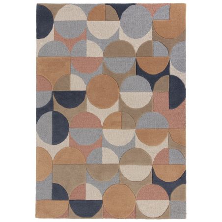 Tapis Design Géométrique Moderno bleu et corail Gigi Tapis Design Géométrique Moderno bleu et corail Gigi