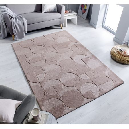 Tapis Design Géométrique Moderno rose poudré Gigi Tapis Design Géométrique Moderno rose poudré Gigi