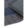 Tapis contemporain tissé main en coton et jute naturels bleu Raspail 