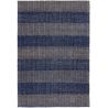 Tapis contemporain tissé main en coton et jute naturels bleu Raspail 