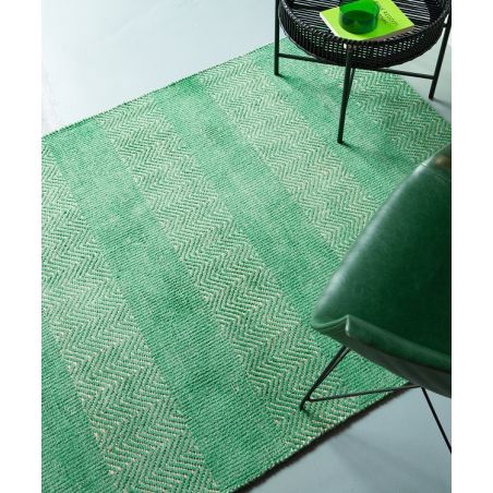 Tapis contemporain en coton et jute vert Raspail Tapis contemporain en coton et jute vert Raspail
