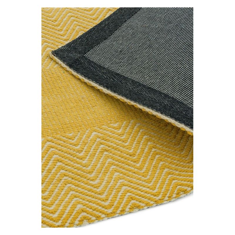 Tapis contemporain en coton et jute jaune Raspail