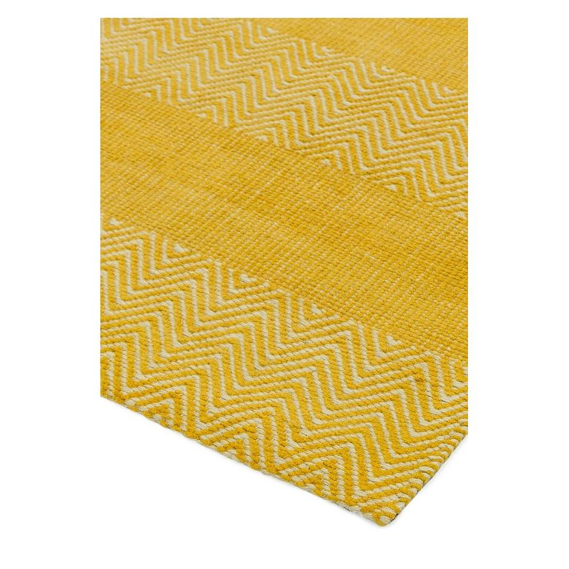 Tapis contemporain en coton et jute jaune Raspail