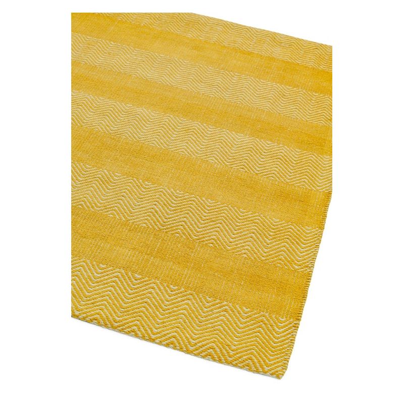 Tapis contemporain en coton et jute jaune Raspail