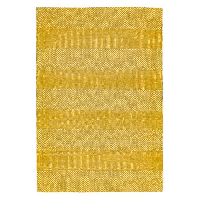 Tapis contemporain en coton et jute jaune Raspail