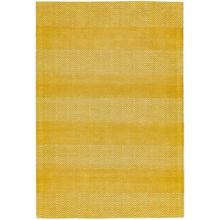 Tapis contemporain en coton et jute jaune Raspail