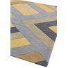 Tapis moderne à motifs géométriques 100% laine ocre et gris Montparnasse Tapis moderne à motifs géométriques 100% laine ocre et gris Montparnasse