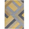 Tapis moderne à motifs géométriques 100% laine ocre et gris Montparnasse Tapis moderne à motifs géométriques 100% laine ocre et gris Montparnasse