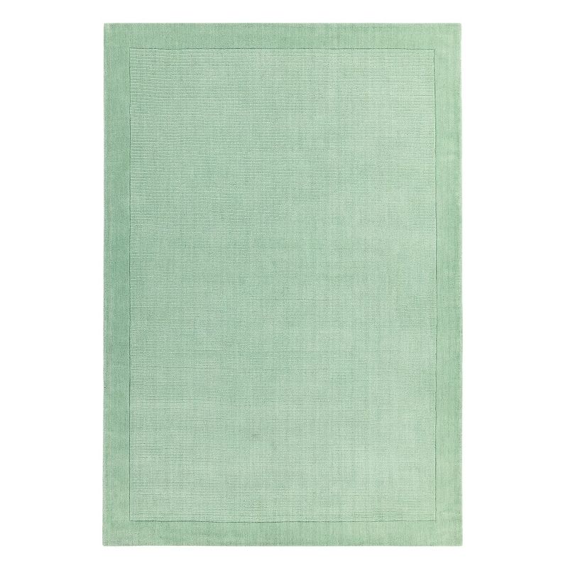 Tapis classique Uni Vert Menthe en Laine York 