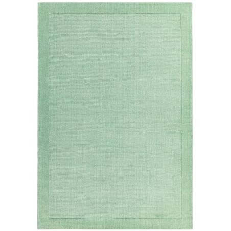 Tapis classique Uni Vert Menthe en Laine York 