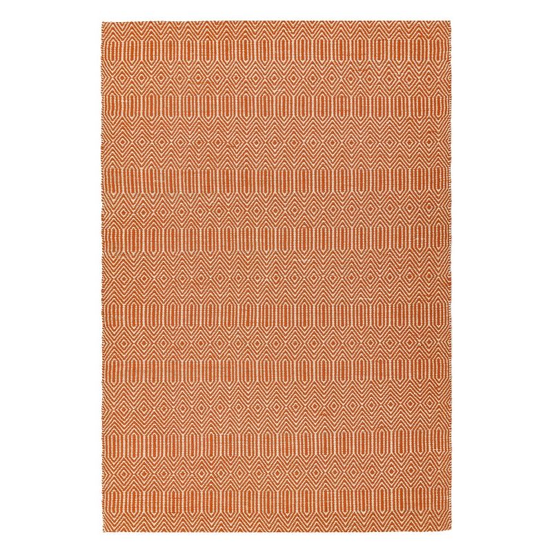 Tapis de qualité tissé main en laine motifs orange Graphique - JOSEPH LEBON