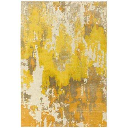 Tapis Contemporain Pure laine tissée main design abstrait Jaune Beige et écru Saint-Ambroise Tapis Contemporain Pure laine tissée main design abstrait Jaune Beige et écru Saint-Ambroise