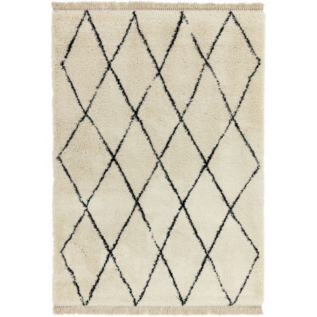 Tapis de style berbère en polypropylène extra doux motifs crème et noir Tigre Tapis de style berbère en polypropylène extra doux motifs crème et noir Tigre