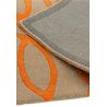 Tapis de salon moderne en laine taupe et orange Baroco Tapis de salon moderne en laine taupe et orange Baroco