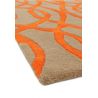 Tapis de salon moderne en laine taupe et orange Baroco Tapis de salon moderne en laine taupe et orange Baroco